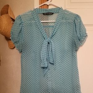 Baby blue short sleeve blouse